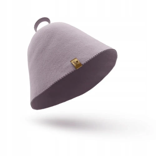 Czapka do sauny 100% wełna kolor jasnofioletowy