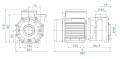 Pompa do atrakcji basenowych Saturn Jet 70 m3h 230V 2, 2 kW - wymiary