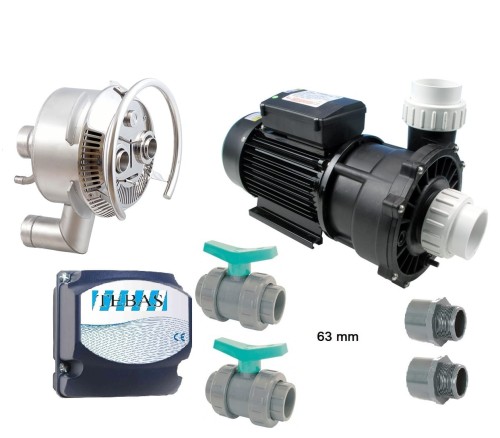Przeciwprąd do basenu Huragan DUO Tebas 70 m3/h 230V 2,2 kW bez złączek do podłączenia
