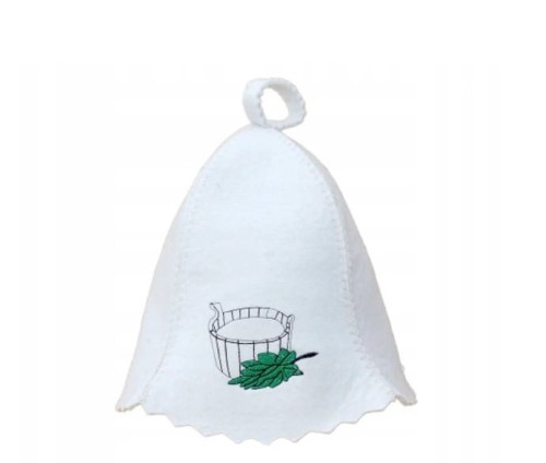 Czapka do sauny biała - uniwersalna bez logo