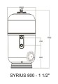Filtr piaskowy Syrius Norm 800 mm - wymiary