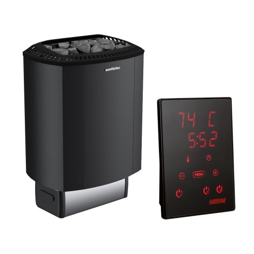 Piec do sauny Sentiotec Black 200E 6 kW ze sterownikiem Xenio CX110
