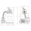 Filtr piaskowy MiniSaturn 7 m3/h 230V - wymiary