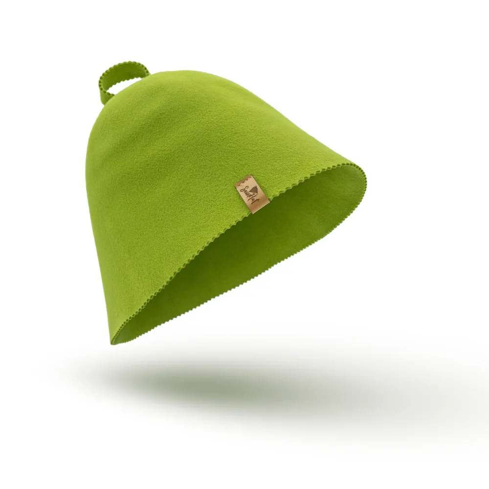 Czapka do sauny 100% wełna kolor zielony
