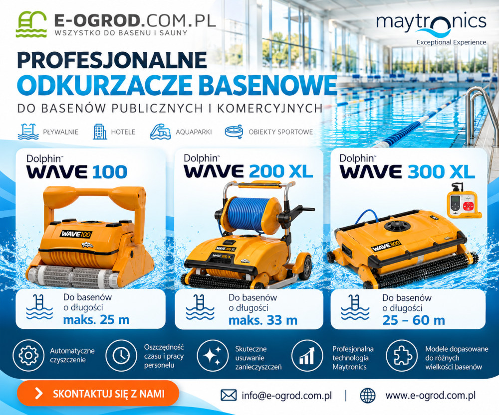 Profesjonalne odkurzacze basenowe Dolphin WAVE
