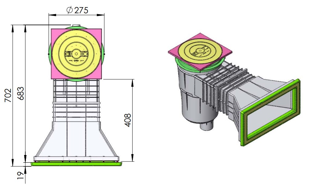 Przedłużony skimmer do basenu