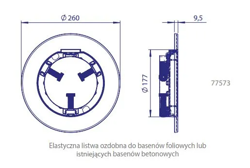 Oświetlenie basenowe FlexiPure Ø260 mm Lampy LED i obręcze dekoracyjne do basenów foliowanych i betonowych