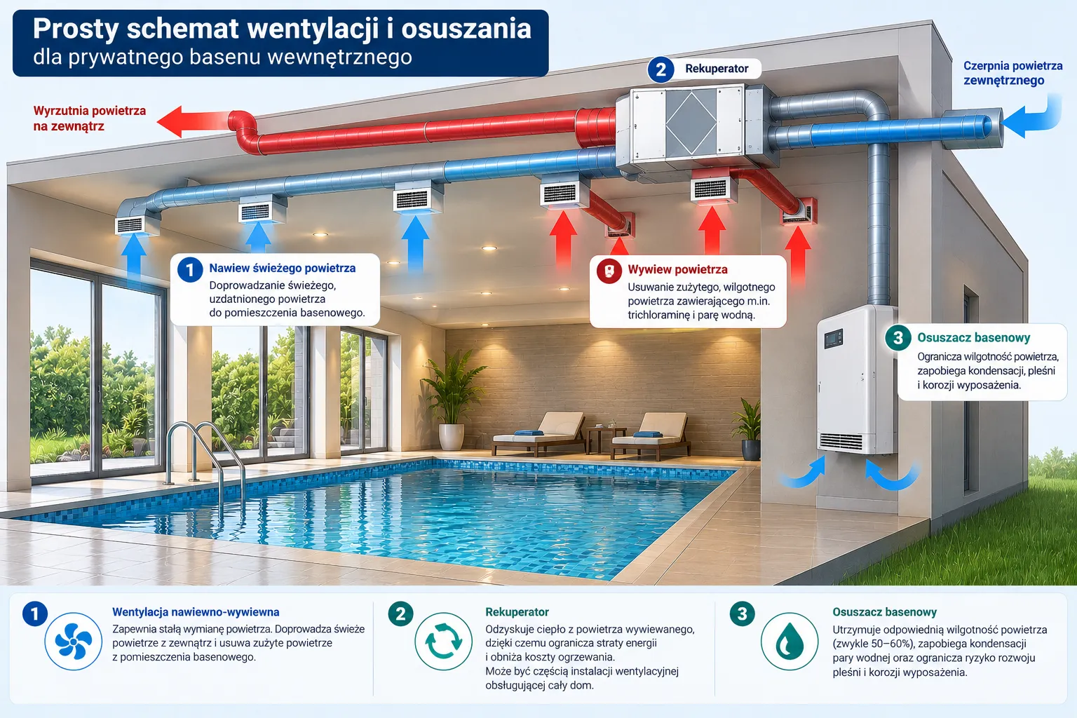 Jak utrzymać czystość wody w basenach zewnętrznych i wewnętrznych – najważniejsze różnice Jak utrzymać czystość wody w basenach zewnętrznych i wewnętrznych – najważniejsze różnice